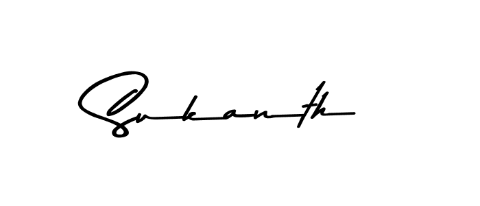 Make a beautiful signature design for name Sukanth. With this signature (Asem Kandis PERSONAL USE) style, you can create a handwritten signature for free. Sukanth signature style 9 images and pictures png