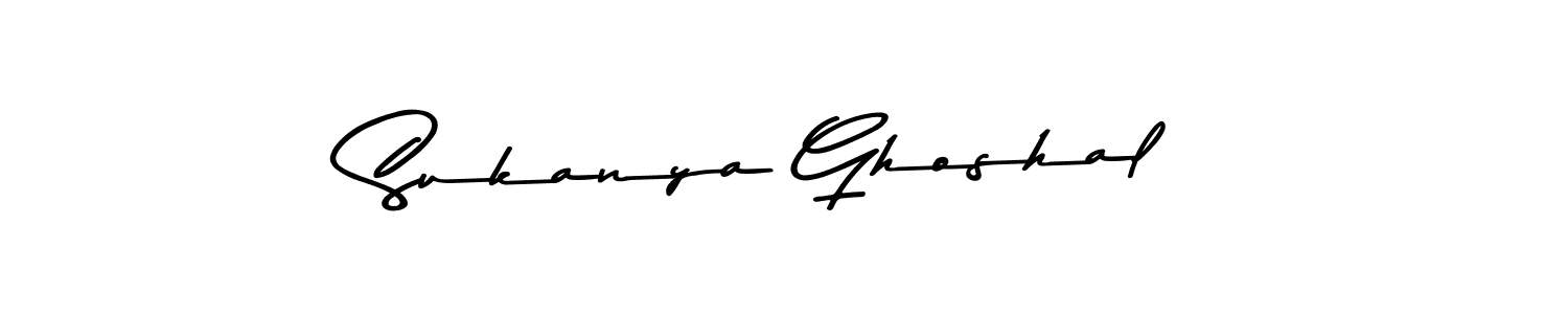 Create a beautiful signature design for name Sukanya Ghoshal. With this signature (Asem Kandis PERSONAL USE) fonts, you can make a handwritten signature for free. Sukanya Ghoshal signature style 9 images and pictures png