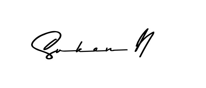 How to make Suken N name signature. Use Asem Kandis PERSONAL USE style for creating short signs online. This is the latest handwritten sign. Suken N signature style 9 images and pictures png