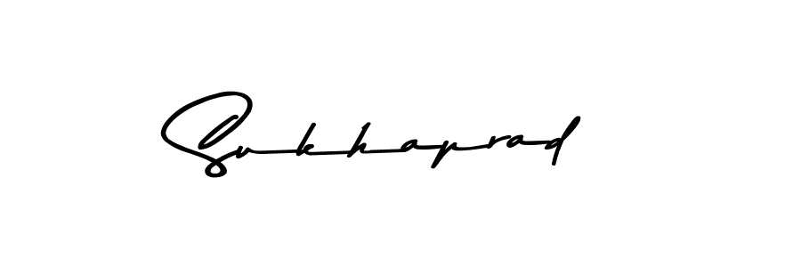 How to make Sukhaprad name signature. Use Asem Kandis PERSONAL USE style for creating short signs online. This is the latest handwritten sign. Sukhaprad signature style 9 images and pictures png