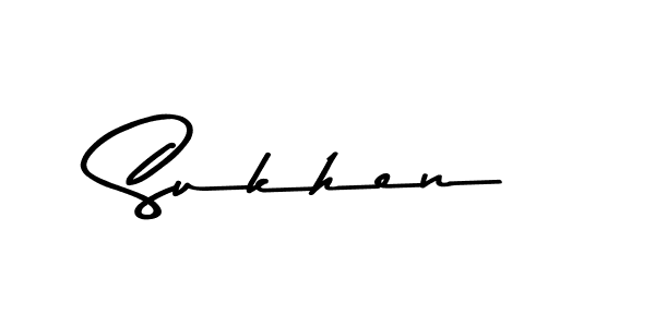 Create a beautiful signature design for name Sukhen. With this signature (Asem Kandis PERSONAL USE) fonts, you can make a handwritten signature for free. Sukhen signature style 9 images and pictures png