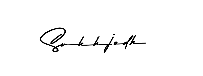 How to make Sukhjodh name signature. Use Asem Kandis PERSONAL USE style for creating short signs online. This is the latest handwritten sign. Sukhjodh signature style 9 images and pictures png