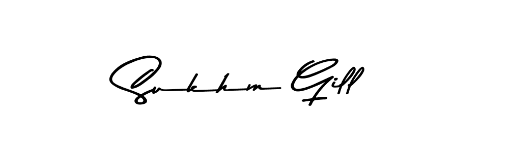 Make a beautiful signature design for name Sukhm Gill. Use this online signature maker to create a handwritten signature for free. Sukhm Gill signature style 9 images and pictures png