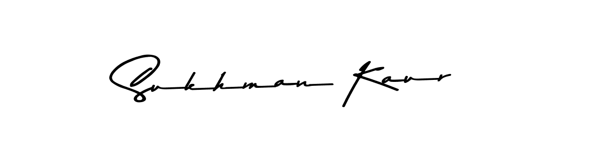 Make a beautiful signature design for name Sukhman Kaur. With this signature (Asem Kandis PERSONAL USE) style, you can create a handwritten signature for free. Sukhman Kaur signature style 9 images and pictures png