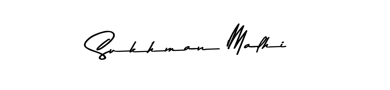 Make a beautiful signature design for name Sukhman Malhi. With this signature (Asem Kandis PERSONAL USE) style, you can create a handwritten signature for free. Sukhman Malhi signature style 9 images and pictures png