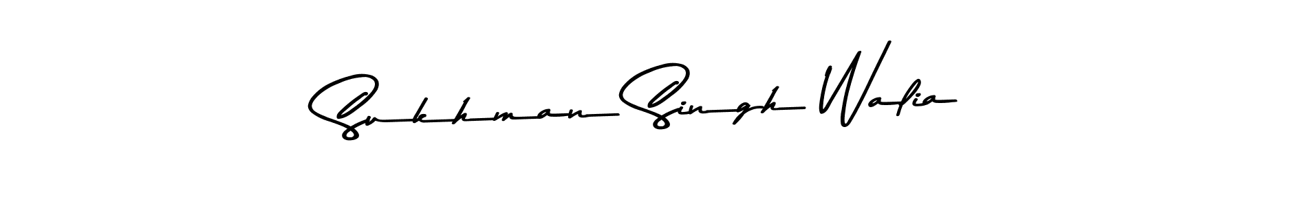 Create a beautiful signature design for name Sukhman Singh Walia. With this signature (Asem Kandis PERSONAL USE) fonts, you can make a handwritten signature for free. Sukhman Singh Walia signature style 9 images and pictures png
