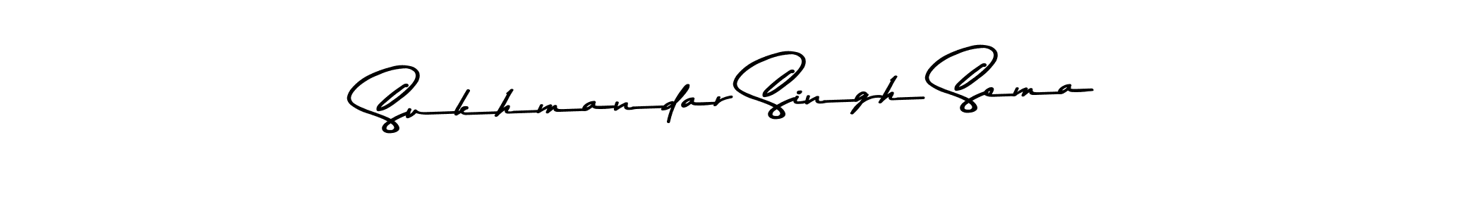Create a beautiful signature design for name Sukhmandar Singh Sema. With this signature (Asem Kandis PERSONAL USE) fonts, you can make a handwritten signature for free. Sukhmandar Singh Sema signature style 9 images and pictures png