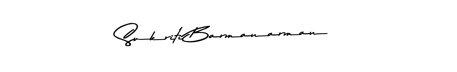 How to make Sukriti Barmanarman name signature. Use Asem Kandis PERSONAL USE style for creating short signs online. This is the latest handwritten sign. Sukriti Barmanarman signature style 9 images and pictures png