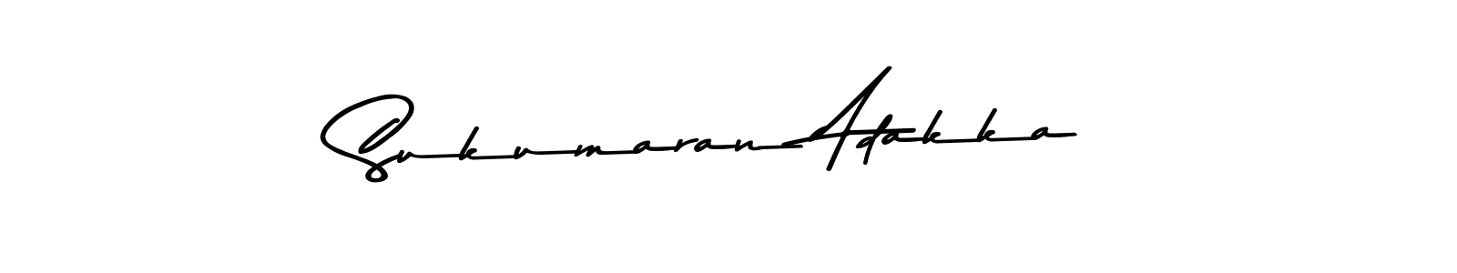 Create a beautiful signature design for name Sukumaran Adakka. With this signature (Asem Kandis PERSONAL USE) fonts, you can make a handwritten signature for free. Sukumaran Adakka signature style 9 images and pictures png