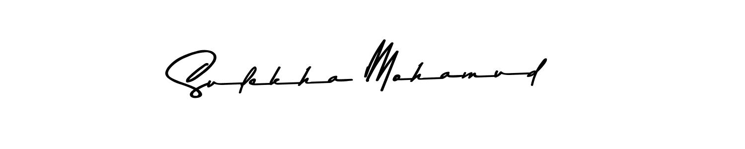 Make a beautiful signature design for name Sulekha Mohamud. With this signature (Asem Kandis PERSONAL USE) style, you can create a handwritten signature for free. Sulekha Mohamud signature style 9 images and pictures png