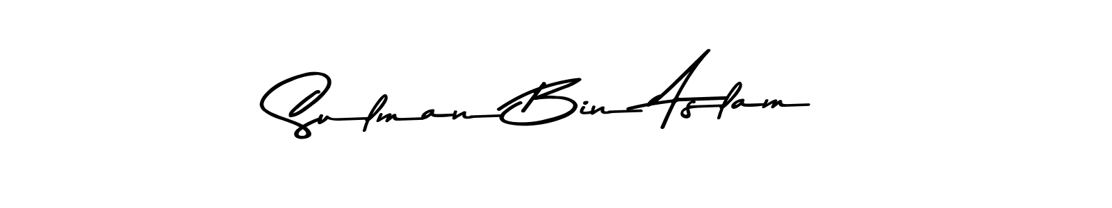 This is the best signature style for the Sulman Bin Aslam name. Also you like these signature font (Asem Kandis PERSONAL USE). Mix name signature. Sulman Bin Aslam signature style 9 images and pictures png