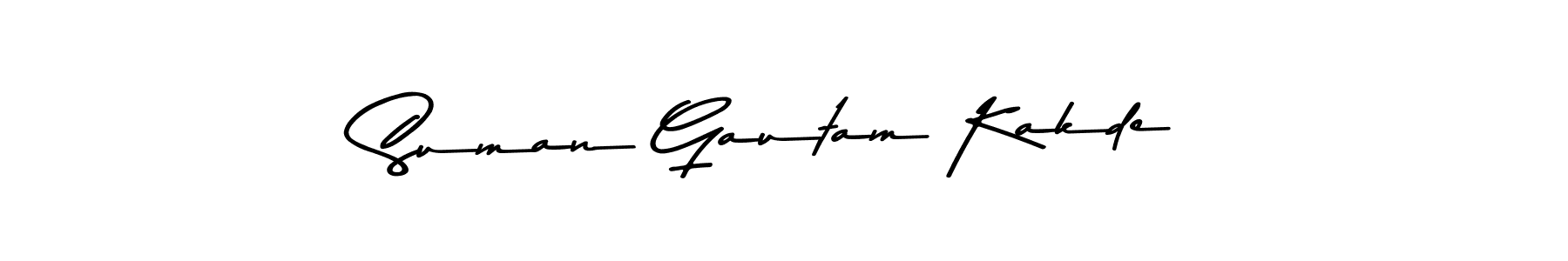 You should practise on your own different ways (Asem Kandis PERSONAL USE) to write your name (Suman Gautam Kakde) in signature. don't let someone else do it for you. Suman Gautam Kakde signature style 9 images and pictures png
