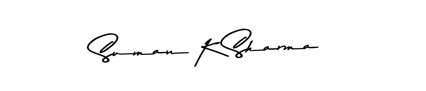 How to make Suman K Sharma name signature. Use Asem Kandis PERSONAL USE style for creating short signs online. This is the latest handwritten sign. Suman K Sharma signature style 9 images and pictures png