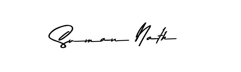 Create a beautiful signature design for name Suman Nath. With this signature (Asem Kandis PERSONAL USE) fonts, you can make a handwritten signature for free. Suman Nath signature style 9 images and pictures png