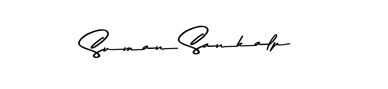 Create a beautiful signature design for name Suman Sankalp. With this signature (Asem Kandis PERSONAL USE) fonts, you can make a handwritten signature for free. Suman Sankalp signature style 9 images and pictures png