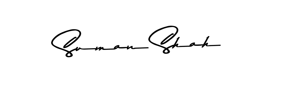 Create a beautiful signature design for name Suman Shah. With this signature (Asem Kandis PERSONAL USE) fonts, you can make a handwritten signature for free. Suman Shah signature style 9 images and pictures png