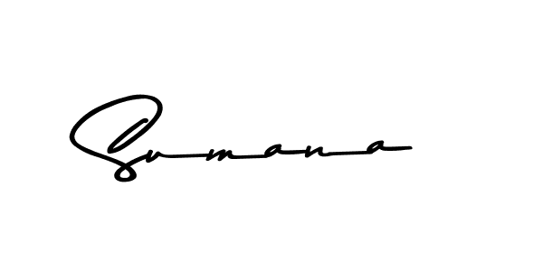 Create a beautiful signature design for name Sumana. With this signature (Asem Kandis PERSONAL USE) fonts, you can make a handwritten signature for free. Sumana signature style 9 images and pictures png