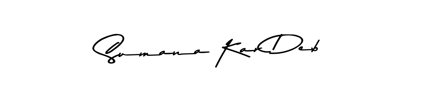 Create a beautiful signature design for name Sumana Kar Deb. With this signature (Asem Kandis PERSONAL USE) fonts, you can make a handwritten signature for free. Sumana Kar Deb signature style 9 images and pictures png