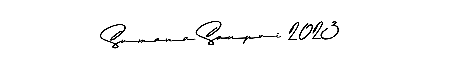 This is the best signature style for the Sumana Sanpui 2023 name. Also you like these signature font (Asem Kandis PERSONAL USE). Mix name signature. Sumana Sanpui 2023 signature style 9 images and pictures png