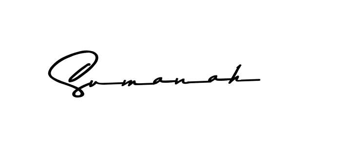 Use a signature maker to create a handwritten signature online. With this signature software, you can design (Asem Kandis PERSONAL USE) your own signature for name Sumanah. Sumanah signature style 9 images and pictures png