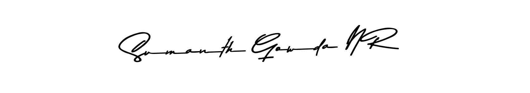 Create a beautiful signature design for name Sumanth Gowda N R. With this signature (Asem Kandis PERSONAL USE) fonts, you can make a handwritten signature for free. Sumanth Gowda N R signature style 9 images and pictures png
