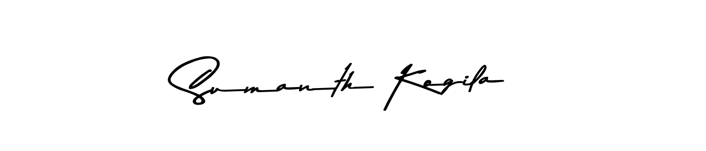 How to make Sumanth Kogila name signature. Use Asem Kandis PERSONAL USE style for creating short signs online. This is the latest handwritten sign. Sumanth Kogila signature style 9 images and pictures png