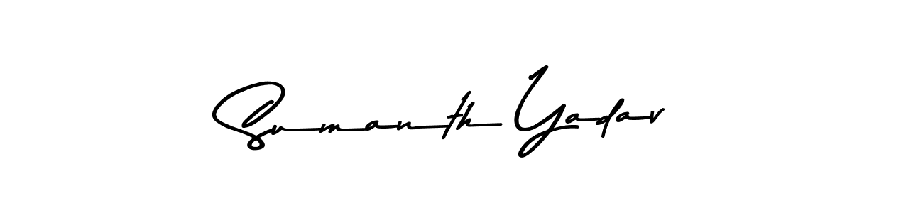 How to make Sumanth Yadav name signature. Use Asem Kandis PERSONAL USE style for creating short signs online. This is the latest handwritten sign. Sumanth Yadav signature style 9 images and pictures png