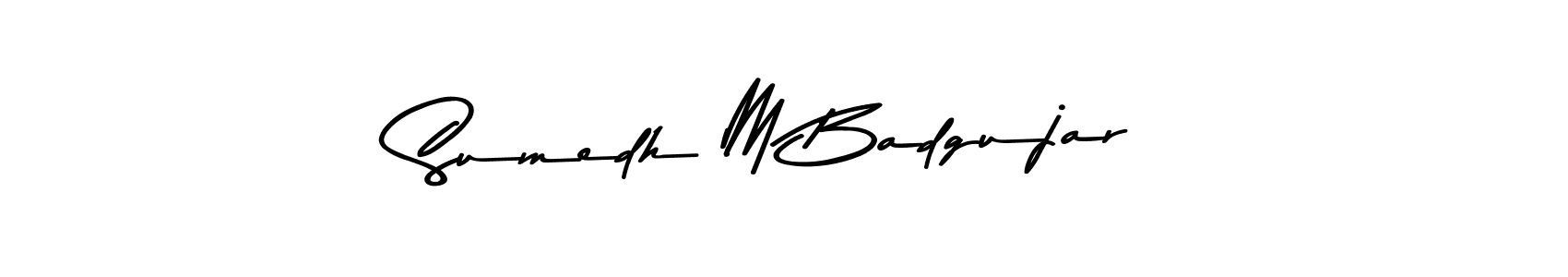 Sumedh M Badgujar stylish signature style. Best Handwritten Sign (Asem Kandis PERSONAL USE) for my name. Handwritten Signature Collection Ideas for my name Sumedh M Badgujar. Sumedh M Badgujar signature style 9 images and pictures png