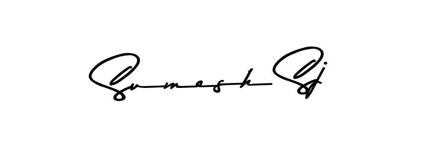Sumesh Sj stylish signature style. Best Handwritten Sign (Asem Kandis PERSONAL USE) for my name. Handwritten Signature Collection Ideas for my name Sumesh Sj. Sumesh Sj signature style 9 images and pictures png