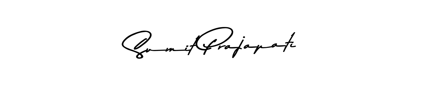 Create a beautiful signature design for name Sumit Prajapati. With this signature (Asem Kandis PERSONAL USE) fonts, you can make a handwritten signature for free. Sumit Prajapati signature style 9 images and pictures png
