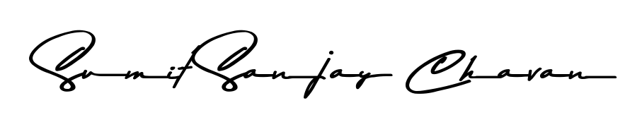 Create your official email sign-off with Sumit Sanjay Chavan name in Asem Kandis PERSONAL USE style. Crisp, clean, and perfectly legible across all screens. Sumit Sanjay Chavan signature style 9 images and pictures png