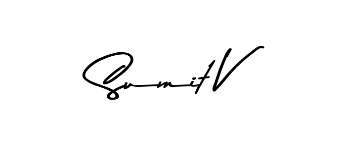 How to Draw Sumit V signature style? Asem Kandis PERSONAL USE is a latest design signature styles for name Sumit V. Sumit V signature style 9 images and pictures png