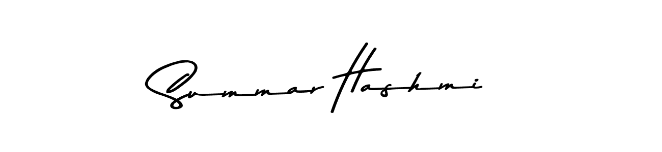 Create a beautiful signature design for name Summar Hashmi. With this signature (Asem Kandis PERSONAL USE) fonts, you can make a handwritten signature for free. Summar Hashmi signature style 9 images and pictures png