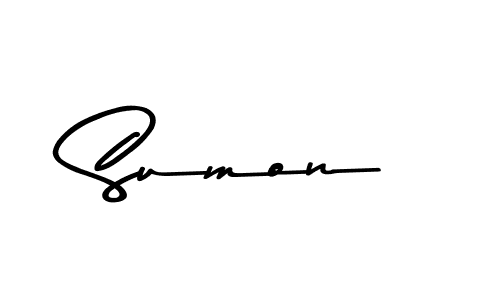 Make a beautiful signature design for name Sumon. With this signature (Asem Kandis PERSONAL USE) style, you can create a handwritten signature for free. Sumon signature style 9 images and pictures png