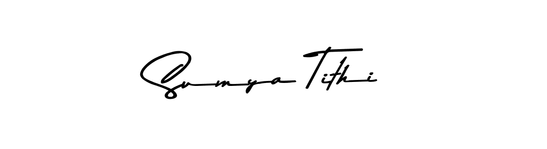 The best way (Asem Kandis PERSONAL USE) to make a short signature is to pick only two or three words in your name. The name Sumya Tithi include a total of six letters. For converting this name. Sumya Tithi signature style 9 images and pictures png