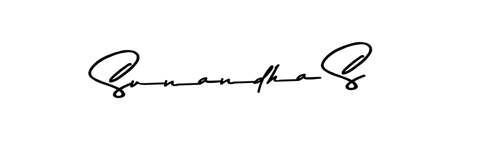 Make a beautiful signature design for name Sunandha S. With this signature (Asem Kandis PERSONAL USE) style, you can create a handwritten signature for free. Sunandha S signature style 9 images and pictures png