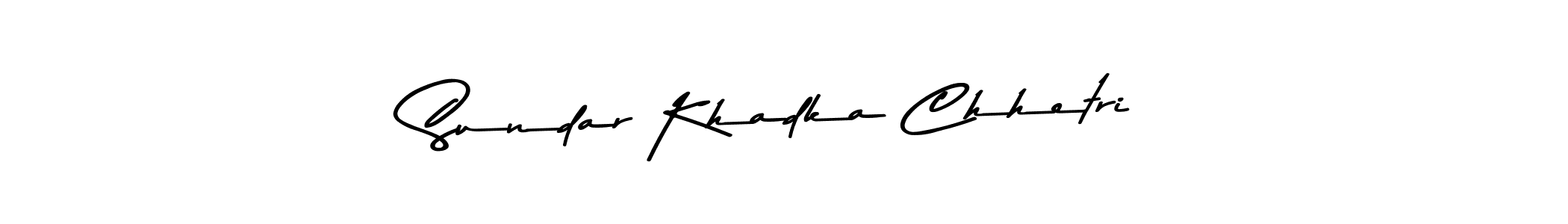 How to make Sundar Khadka Chhetri name signature. Use Asem Kandis PERSONAL USE style for creating short signs online. This is the latest handwritten sign. Sundar Khadka Chhetri signature style 9 images and pictures png