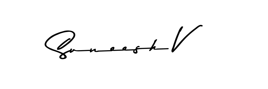 How to Draw Suneesh V signature style? Asem Kandis PERSONAL USE is a latest design signature styles for name Suneesh V. Suneesh V signature style 9 images and pictures png