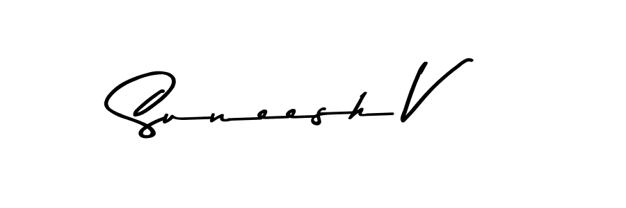 Suneesh V stylish signature style. Best Handwritten Sign (Asem Kandis PERSONAL USE) for my name. Handwritten Signature Collection Ideas for my name Suneesh V. Suneesh V signature style 9 images and pictures png