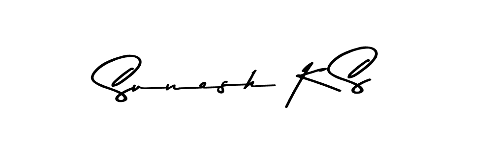 Create a beautiful signature design for name Sunesh K S. With this signature (Asem Kandis PERSONAL USE) fonts, you can make a handwritten signature for free. Sunesh K S signature style 9 images and pictures png