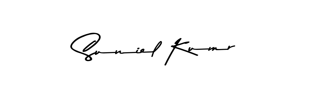 You should practise on your own different ways (Asem Kandis PERSONAL USE) to write your name (Suniel Kumr) in signature. don't let someone else do it for you. Suniel Kumr signature style 9 images and pictures png