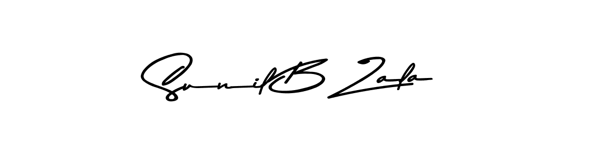 Also You can easily find your signature by using the search form. We will create Sunil B Zala name handwritten signature images for you free of cost using Asem Kandis PERSONAL USE sign style. Sunil B Zala signature style 9 images and pictures png