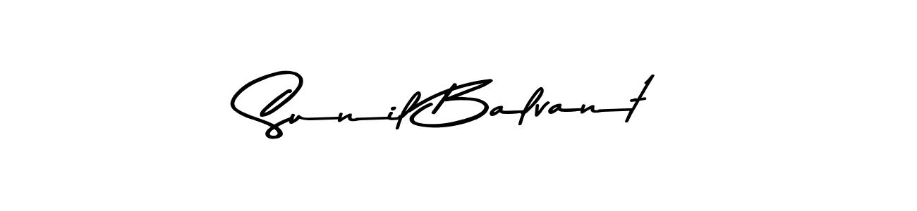How to make Sunil Balvant name signature. Use Asem Kandis PERSONAL USE style for creating short signs online. This is the latest handwritten sign. Sunil Balvant signature style 9 images and pictures png