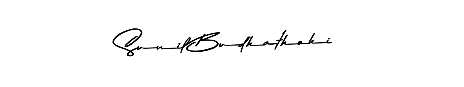 Create a beautiful signature design for name Sunil Budhathoki. With this signature (Asem Kandis PERSONAL USE) fonts, you can make a handwritten signature for free. Sunil Budhathoki signature style 9 images and pictures png