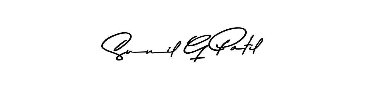 Make a beautiful signature design for name Sunil G Patil. With this signature (Asem Kandis PERSONAL USE) style, you can create a handwritten signature for free. Sunil G Patil signature style 9 images and pictures png
