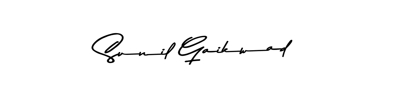 How to make Sunil Gaikwad name signature. Use Asem Kandis PERSONAL USE style for creating short signs online. This is the latest handwritten sign. Sunil Gaikwad signature style 9 images and pictures png