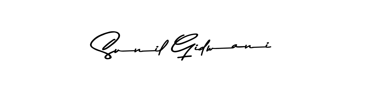 Design your own signature with our free online signature maker. With this signature software, you can create a handwritten (Asem Kandis PERSONAL USE) signature for name Sunil Gidwani. Sunil Gidwani signature style 9 images and pictures png
