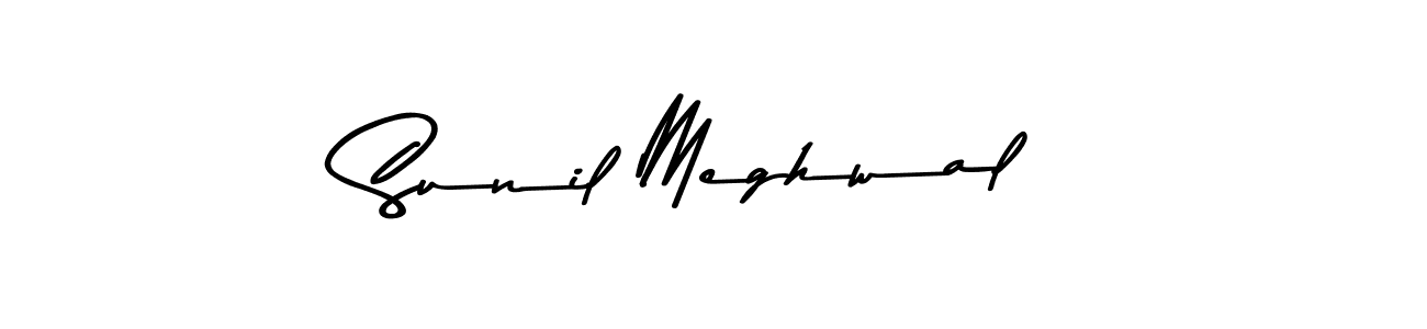 How to make Sunil Meghwal name signature. Use Asem Kandis PERSONAL USE style for creating short signs online. This is the latest handwritten sign. Sunil Meghwal signature style 9 images and pictures png