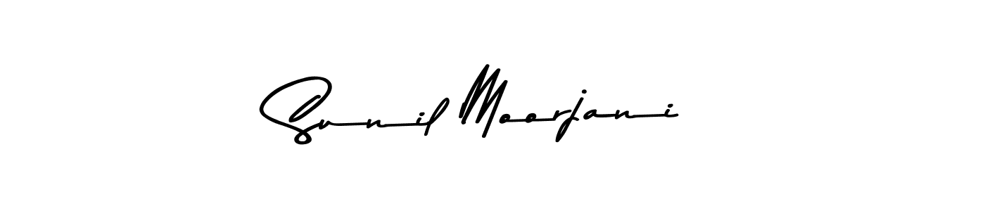 How to make Sunil Moorjani name signature. Use Asem Kandis PERSONAL USE style for creating short signs online. This is the latest handwritten sign. Sunil Moorjani signature style 9 images and pictures png