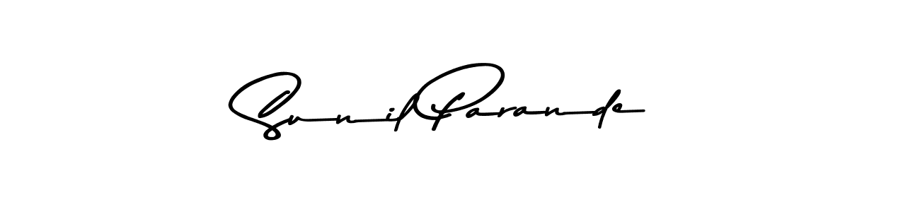 Use a signature maker to create a handwritten signature online. With this signature software, you can design (Asem Kandis PERSONAL USE) your own signature for name Sunil Parande. Sunil Parande signature style 9 images and pictures png